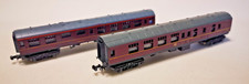 N Gauge Model Railway Carriages x 2 Pullman Brown