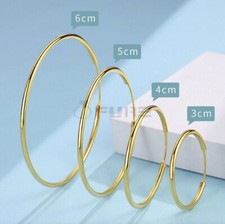 18K Gold Plated Silver Stainless Steel Seamless Large Small Thick Hoop Earrings
