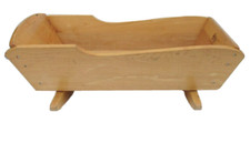 Vintage Wooden Pine Crib Cradle Cot Rocker H28cm W48cm L76cm
