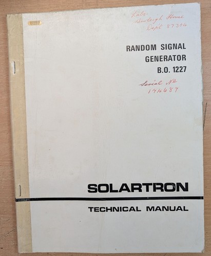 Solartron random signal o - solartron,