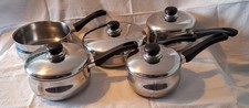 Vintage Stellar Silampos Classic style Stainless Steel heavy bottom pans 