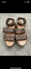 Matalan/Papaya Size 4/37 Wrap Around Ankle Snakeskin Sandals