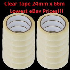 CLEAR STRONG TAPE PACKAGING ROLLS PARCEL PACKING SELLOTAPE 24mm x66m CELOTAPE