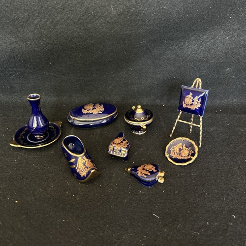 Lot limoges cobalt blue - lot, 8