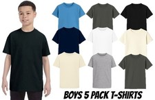 Boys T-shirts 5 Pack Plain PE