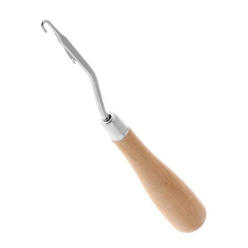 Wooden bent latch hook - hook, tool