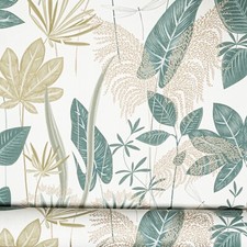 Green White Floral Wallpaper