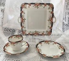 Gorgeous Art Deco Trio (Sutherland), Matching Cake Plate+Spare Cup. Number 1190.