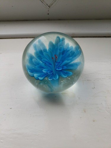 Vintage blue flower glass - vintage,