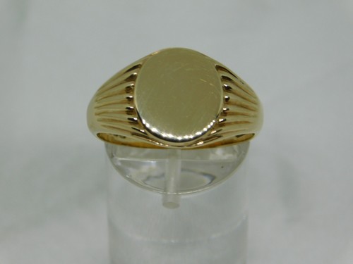 9ct gold oval plain - plain, gents