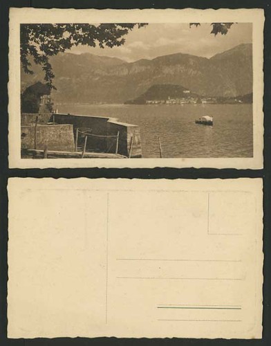 Old european postcard - postcard, lake
