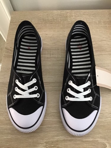 Ladies black slip shoes - black,