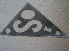 ANTIQUE METAL INLAY STENCIL GAUGE FOR MARQUETRY/PARQUETRY/INLAY WORK.