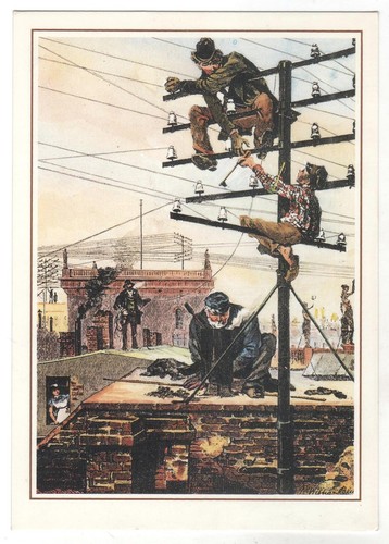 Working with telephone wires - working,