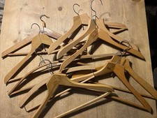 Collection Of 10 Vintage Wooden Coat Hangers