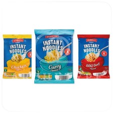 BRAMWELLS Express Instant Noodles Trio BBQ Beef Curry Chicken Flavours Pack of 6