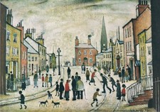 L S Lowry - A Lancashire Village - MEDICI POSTCARDS