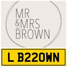 L BROWN 😎 LES LEE LEO LIAM PRIVATE REGISTRATION CHERISHED NUMBER PLATE LB22 OWN