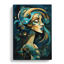 Aquarius Zodiac Cubism Canvas