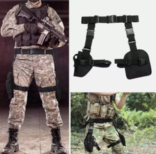 Tactical Pistol Drop Leg Thigh Holster Mag Pouch and Belt Gun Holster Black Kit