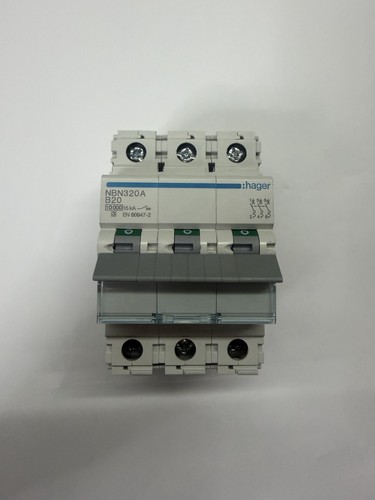 Hager mcb amp triple - mcb, pole