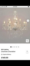 BHS Large Charlotte 9arm Chandelier Crystal Effect Stunning Design New