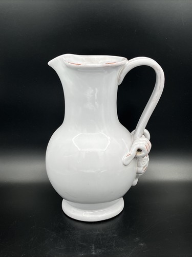 Large terracotta jug white - terracotta, jug-white