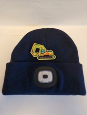 360 EXCAVATOR/DIGGER/MACHINE OPERATOR LED BEANIE BLUE BLACK. IDEAL GIFT/PRESENT 