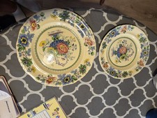 2 x Mason’s Ironstone Strathmore Pattern 10" Dinner Plate plus side plate