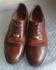 RUSSELL & BROMLEY Abecrombie Brown Leather & Suede Brogues Shoes UK6.5 EU39.5