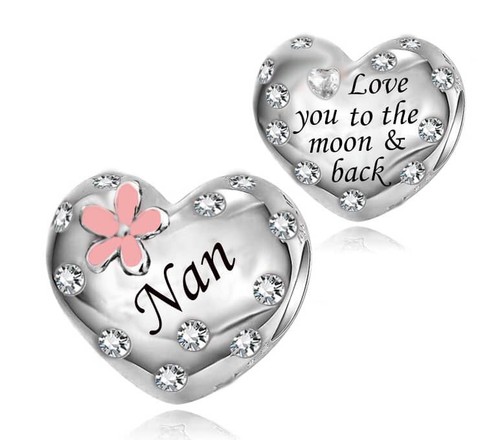 Nan pink flower charm love - nan,
