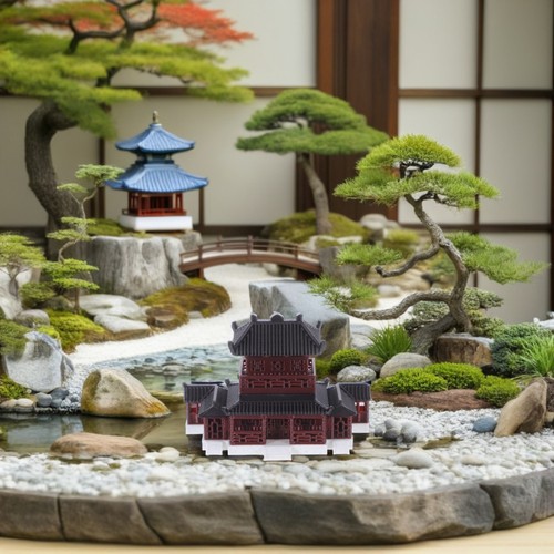 Set miniature pagoda - 2,