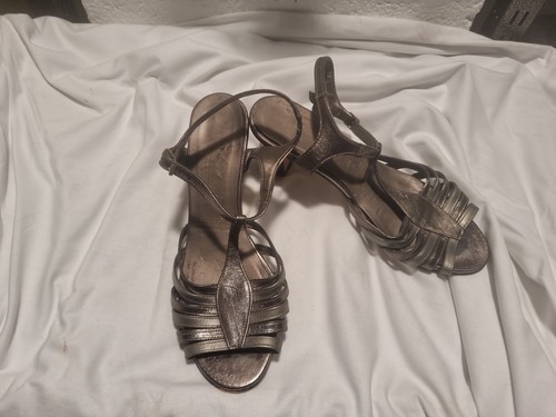 Pewter silver strappy leather - pewter,