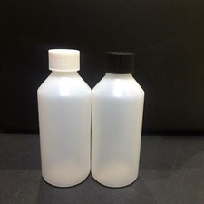 250ml Plastic Bottles Natural HDPE with White/Black Screw Top Lid UK STOCK