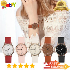 Women Ladies Watches Wrist Quartz Analogue Watch Casual Leather Gift Fashion Uk