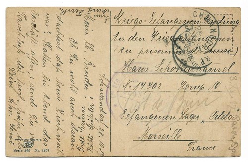 Postcard sent german - sent, to