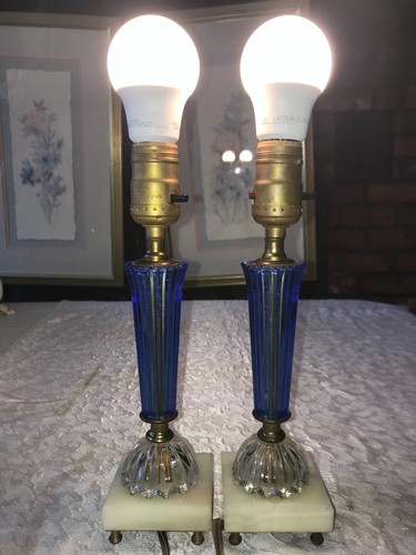 Pair rare vintage blue 3d - 2/pair,