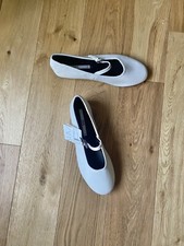 Zara White Leather Ballerina