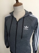 RETRO ADIDAS TRACKSUIT TOP SIZE LADIES 8 GREY