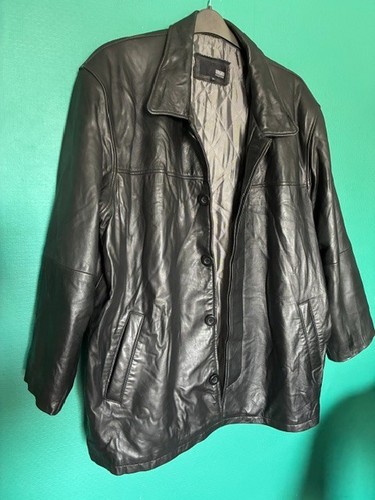 Mens soft leather - jacket, black
