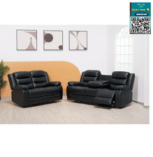 Black Leather Recliner Sofa
