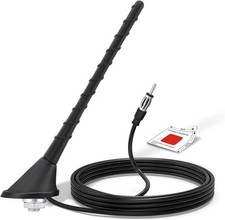 Bingfu Car Radio Antenna, 24cm Universal Roof Mount FM, AM, 5Meter Cable, DIN