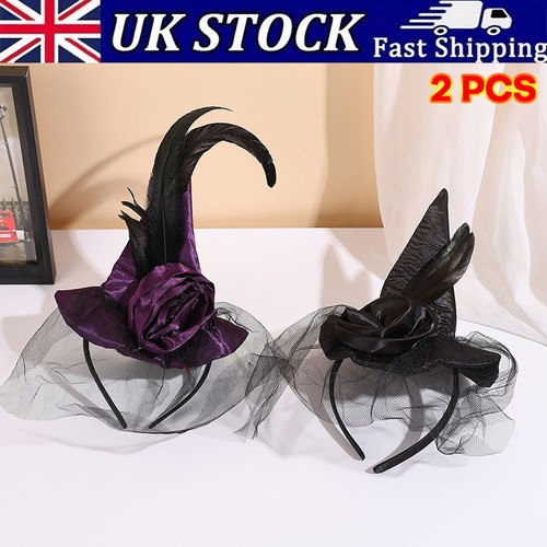 2pcsfolds retro veil witch - retro, hat