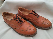 VGC! MENS ALFRED SARGENT APPLEBY ALL LEATHER TAN LACE UP BROGUES 9.5 SHOES BROWN