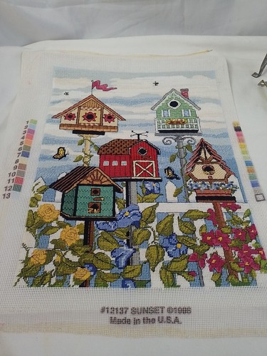 Vintage tapestry birdhouses - tapestry,