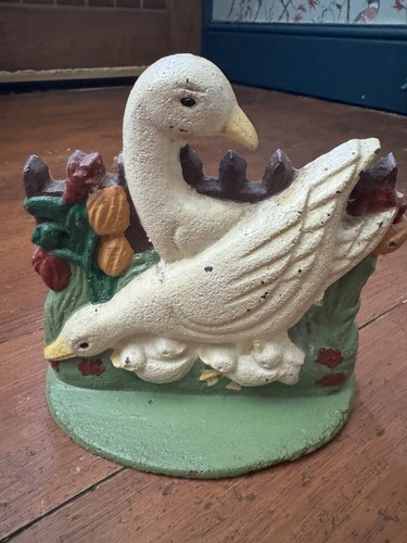 Cast iron doorstop geese - cast, 17cm