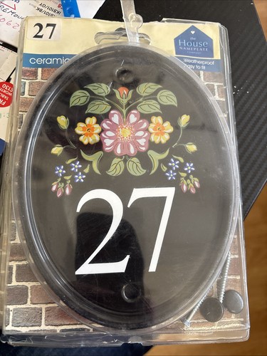 Ceramic house number plaques - house,