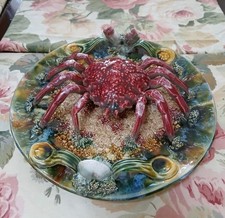 Majolica Pallisy Crab Plate