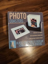 4 Glass Photo Coasters 2x3