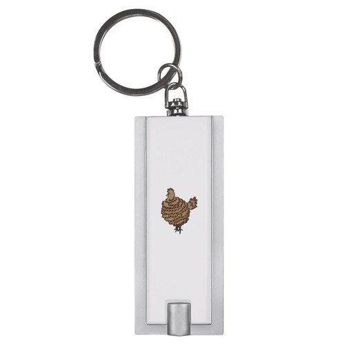 Fluffy chicken led keyring - led,